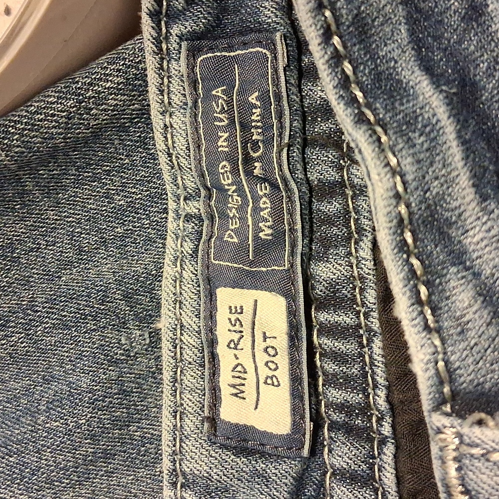 Miss Me Blue Boot Cut Jeans with Silver Accents - Picture 7 of 14